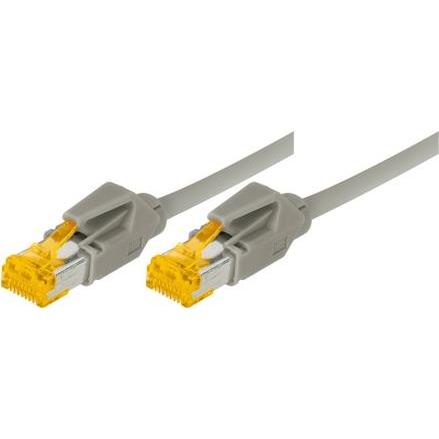 Tecline Patchkabel S/FTP, PiMF, Cat 6a, grau, 20,0 m Für 10 Gigabit/s, halogenfrei, mit Leoni-Kabel und Hiro (SFTP, CAT6...