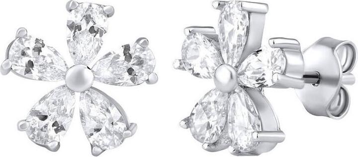 Image du produit Silvego Boucles d'oreilles en argent, fleurs et zircons ZT52509 (Argent 925)