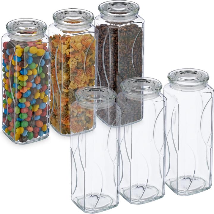 Produktbild Relaxdays 6x Vorratsglas (1.65 l)