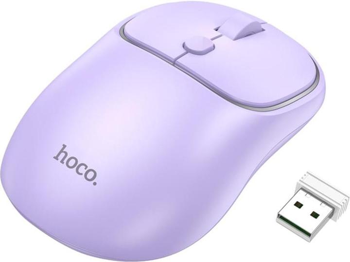 Actual product image Hoco - Wireless Mouse Royal (GM25) - Four Button Dual Mode Business 2.4G, 1600 DPI - Romantic Purple (Wireless)