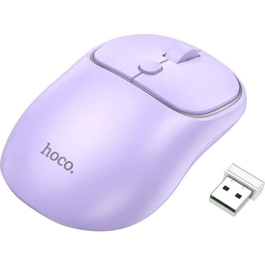 Hoco - Wireless Mouse Royal (GM25) - Four Button Dual Mode Business 2.4G, 1600 DPI - Romantic Purple (Senza fili), Mouse, Viola