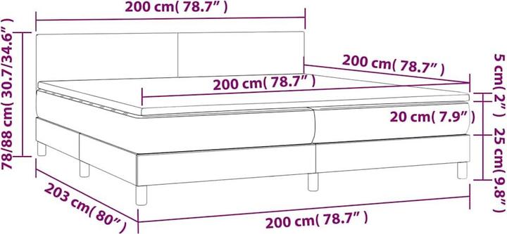 Actual product image vidaXL Boxspringbett (200 x 200 cm)