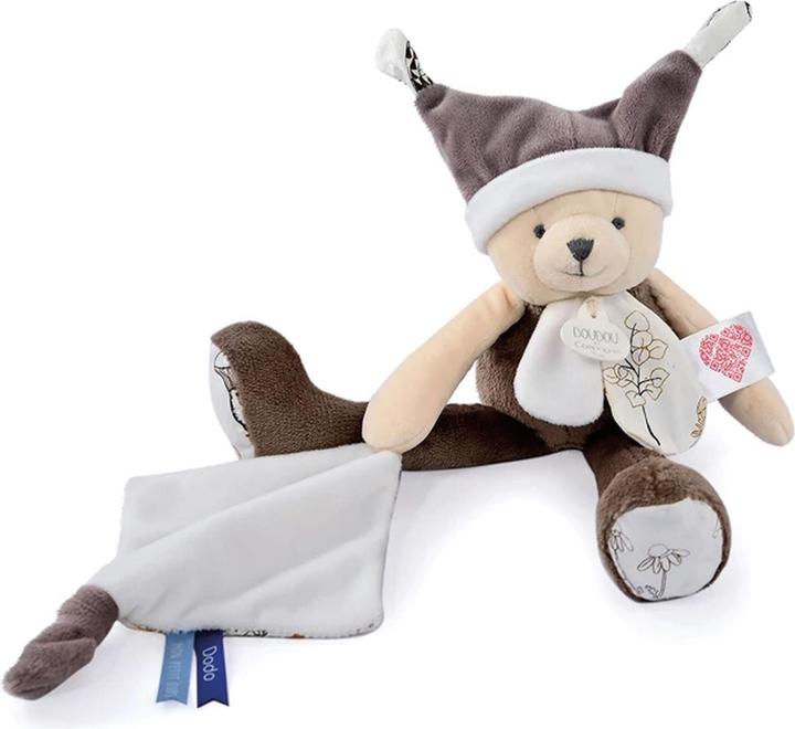 Doudou et Compagnie Dangling Bear with Cuddle Cloth Day&Night, taupe 35cm