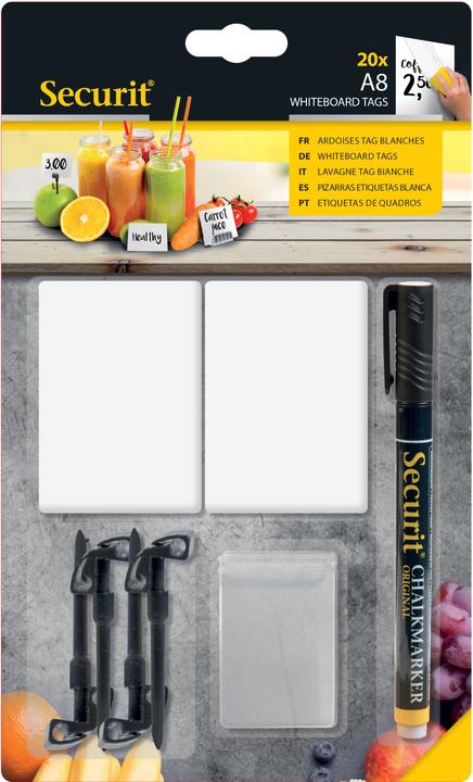 Produktbild Securit Kreidetafel weiss A8 Set à 20 Stk.