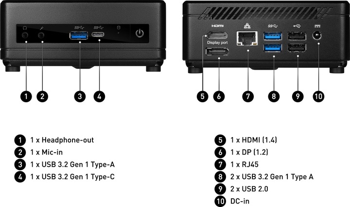 Produktbild MSI Cubi 5 10M (Intel Core i7-10510U)