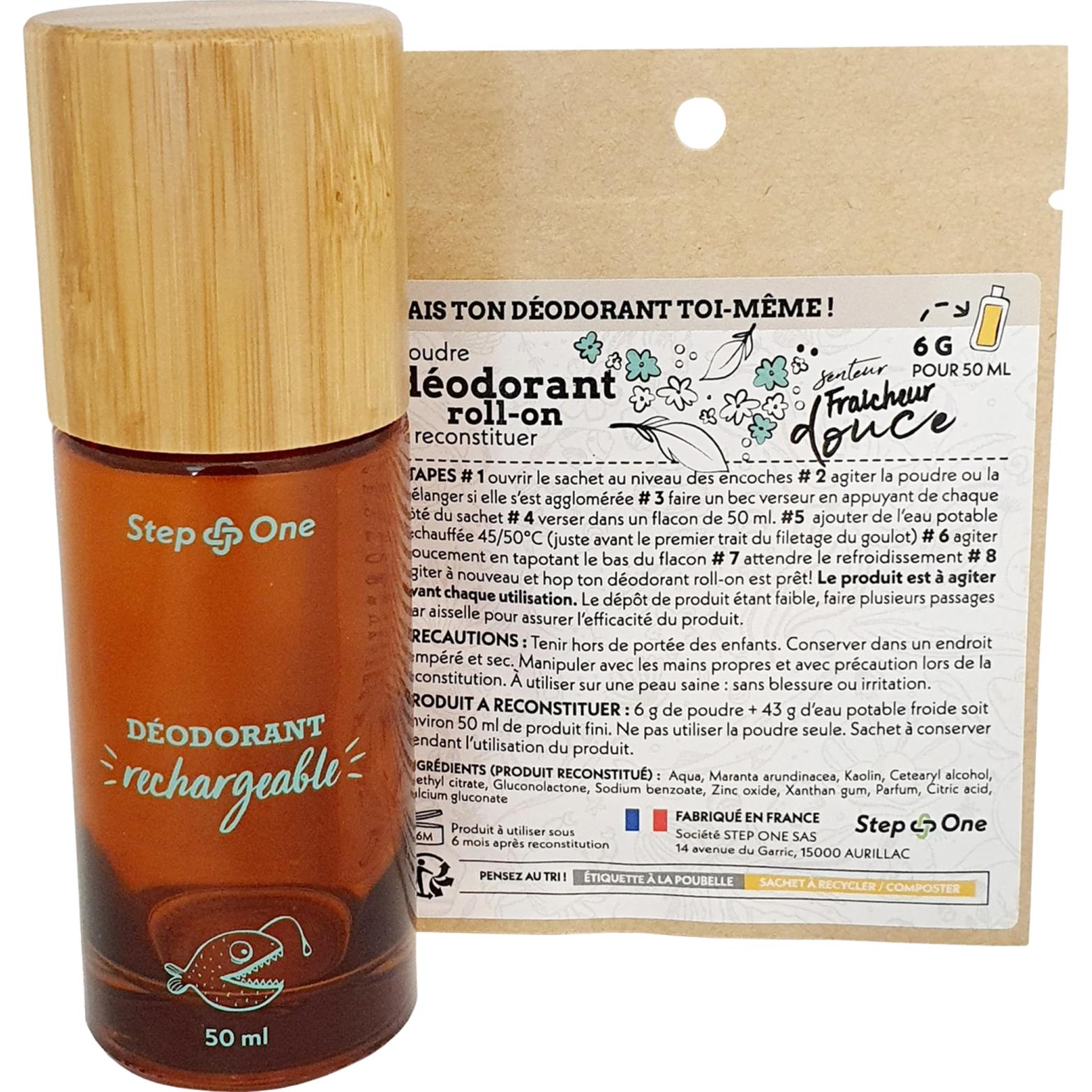 Step One, Deo, Deo RollOn Pulver – Süsse Frische (Roll-on, 50 ml)