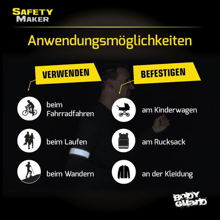 Actual product image SafetyMaker Reflector tape 1 pair black