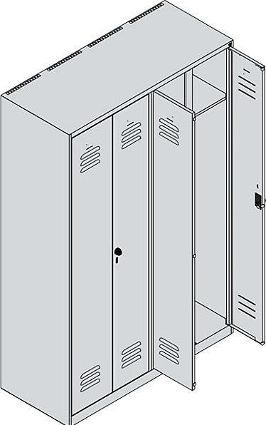 Actual product image C+P Black and white locker Classic PLUS (120 cm, 185 cm)