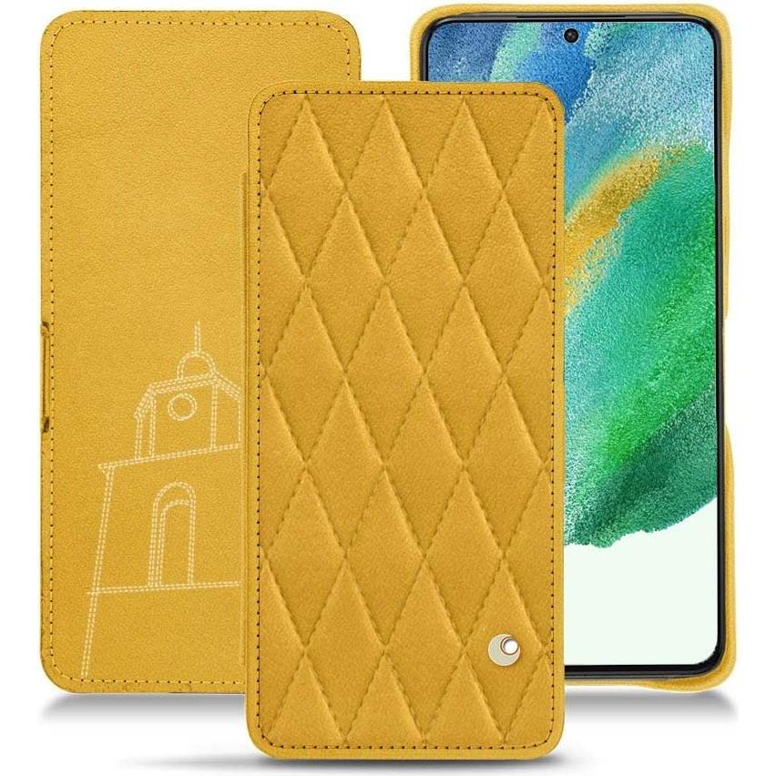 Noreve Lederschutzhülle Samsung Galaxy S21 FE (Samsung Galaxy S21 FE), Smartphone Hülle, Orange