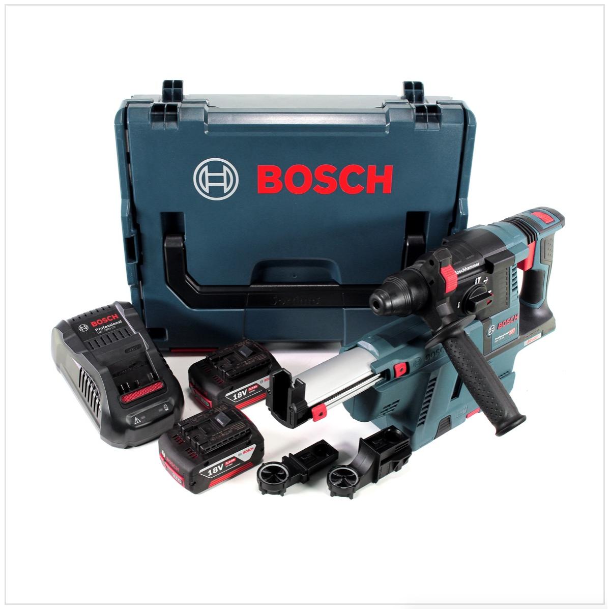 Thumbnail - Bosch Professional, Bohrmaschine + Akkuschrauber, Bosch GBH 18 V-26 Akku Bohrhammer 18V SDS-Plus + Staubabsaugung + 2x 5...