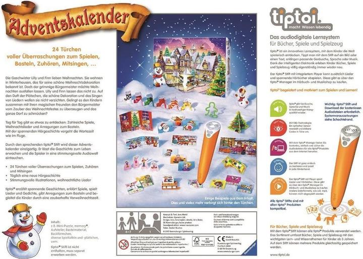 Nährwerte und Zutaten Ravensburger Adventskalender 2017 Weihnachtsdorf