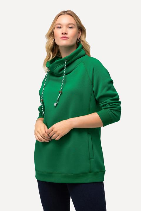 Actual product image Ulla Popken Drawstring Collar Long Sleeve Sweatshirt