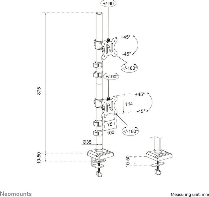 Immagine prodotto Neomounts Nero Displayständer 10-32 DS60-600BL2V (Tavolo, 32", 9 kg)