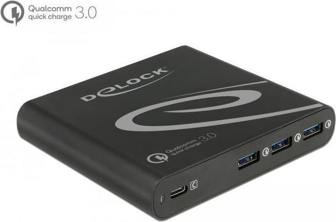 Actual product image Delock Charger 1x USB-C PD+3x USB-A QC (85 W)