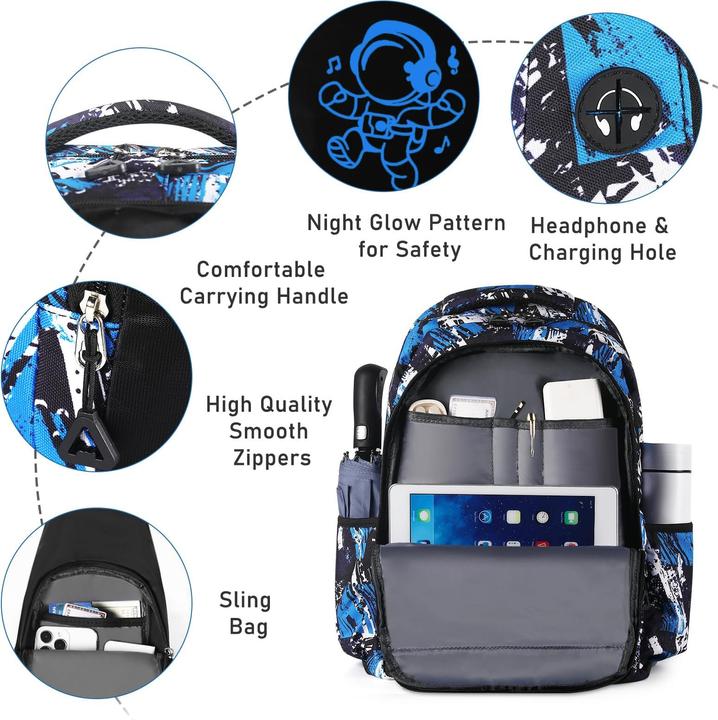 Image du produit Only-Bags.Store Sacs à dos Daypack Sacs d'école, école primaire collège sac sac d'école set trousse à crayons