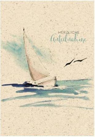 Produktbild Trauerkarte Graspapier Herzliche Anteilnahme (1 Stk.)