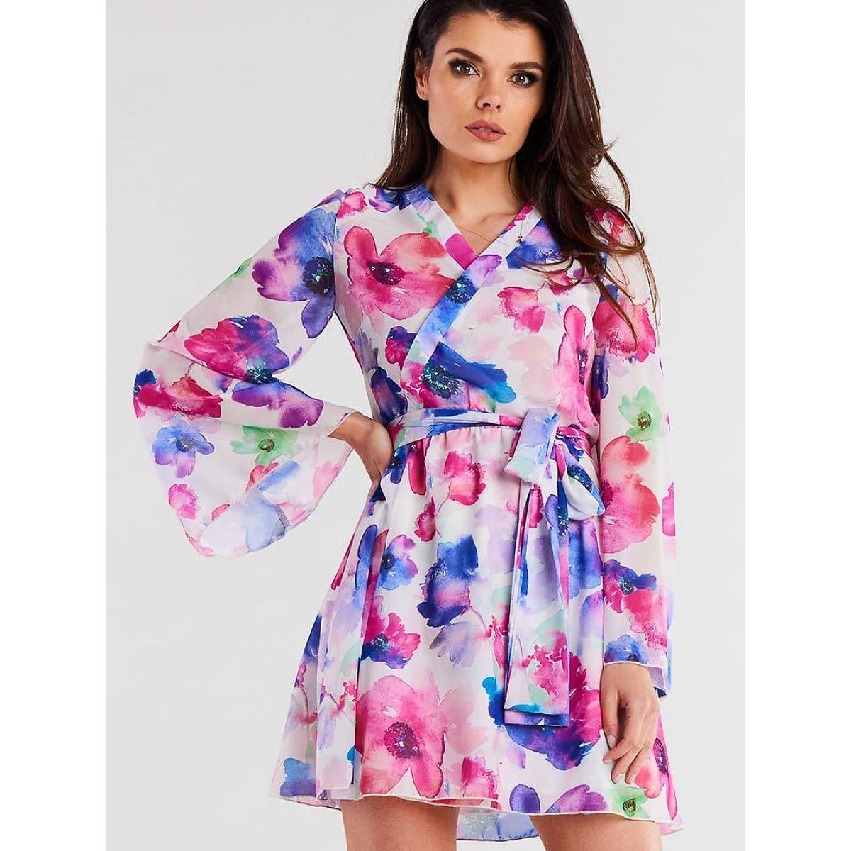 Awama, Damen, Kleider, Alltagskleid model, Mehrfarbig, (M)