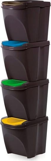 Actual product image Prosperplast Set of 4 waste bins SORTIBOX ANTRACIT 392x293x325 (25 l)