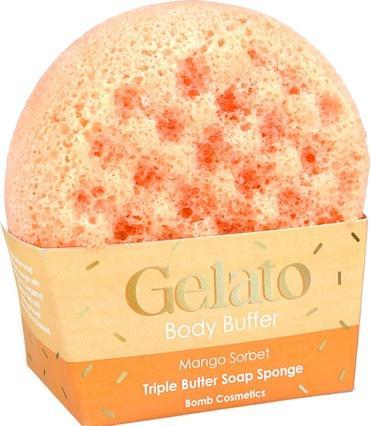 Actual product image Bomb Cosmetics Body Buffer Shower Sponge Mango Sorbet