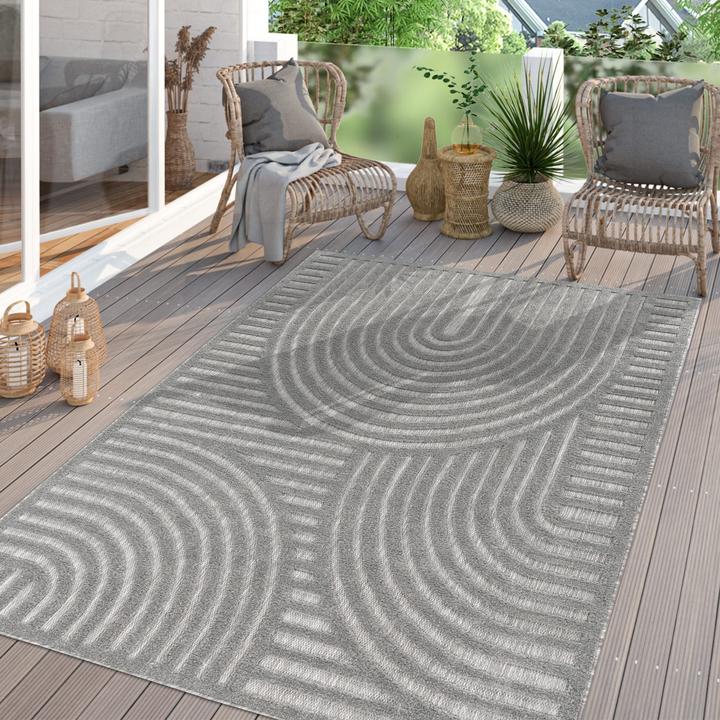 Produktbild TT Home In-& Outdoor Teppich Esszimmer Wetterfest Terrasse Ethno Skandinavisches Design (100 x 60 cm)