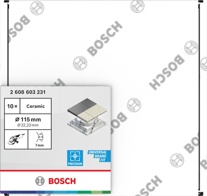 Produktbild Bosch Professional Zubehör Diamanttrennscheibe Standard for Ceramic, 115 x 22,23 x 1,6 x 7 mm, 10er-Pack