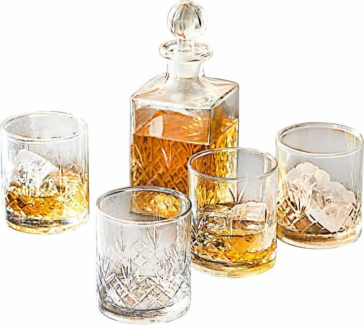 Produktbild Loberon Karaffe mit Glas 4er Set Kerrington klar (0.75 l)