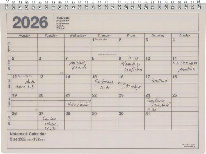 Produktbild Mark'S 2026 Tischkalender, M // Ivory