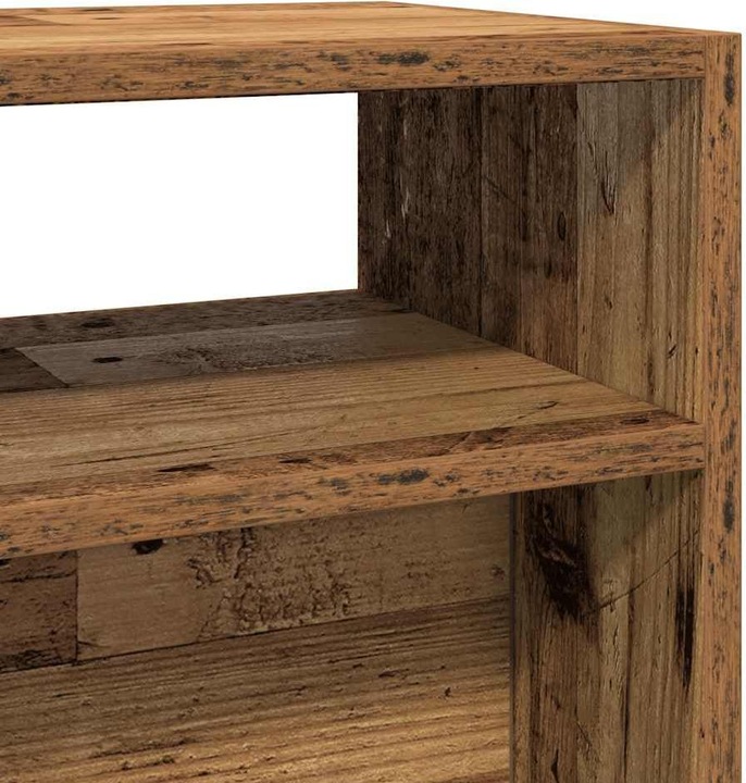 Actual product image VidaXL Konsolentisch Altholz-Optik 105x30x80 cm Holzwerkstoff Sofatisch (105 x 30 x 80 cm)