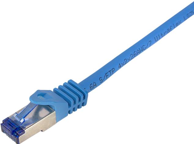Actual product image LogiLink Patch cord Ultraflex, Cat.6A, S/FTP, 10 m, blue withCat.7 raw cable, extra flexible & soft cable m (S/FTP, CAT6a, 10 m)
