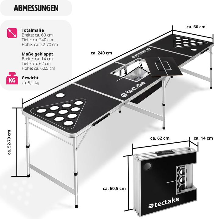 Produktbild tectake Bierpongtisch