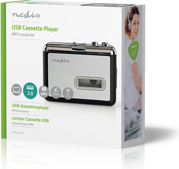 Productafbeelding Nedis Draagbare USB Cassette naar MP3 Converter - Cassettes omzetten naar MP3 formaat - Met USB Kabel