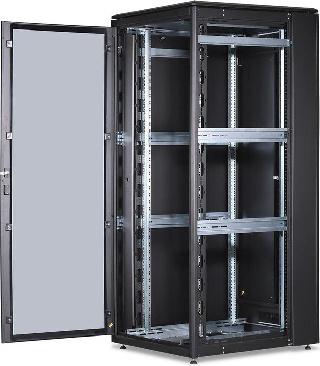 Actual product image Digitus Network cabinet 48.3cm 19inch 42U H2053mmxW800mmxD1000mm black with glass door incl. 28xmounting (42 RU, 19 inch rack)