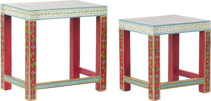 DKD Home Decor Side table 8424001853243 Natural Multicolour Acrylic Mango wood 45 x 30 x 45 cm (45 x 30 x 45 cm)