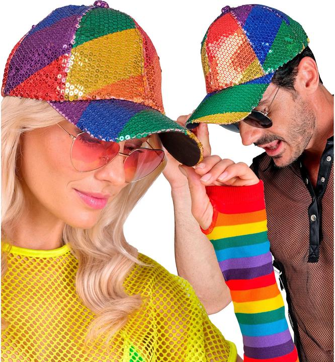 Produktbild Widmann Pailletten Basecap In Regenbogen Muster