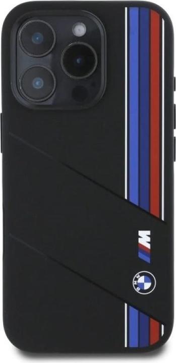 Produktbild BMW BMHMP16L23SCUK iPhone 16 Pro 6.3" czarny/black hardcase Silicone Cut Tricolor Lines MagSafe (Apple iPhone 16 Pro)