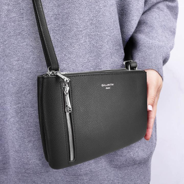Actual product image Gallantry Black handbag made from grained