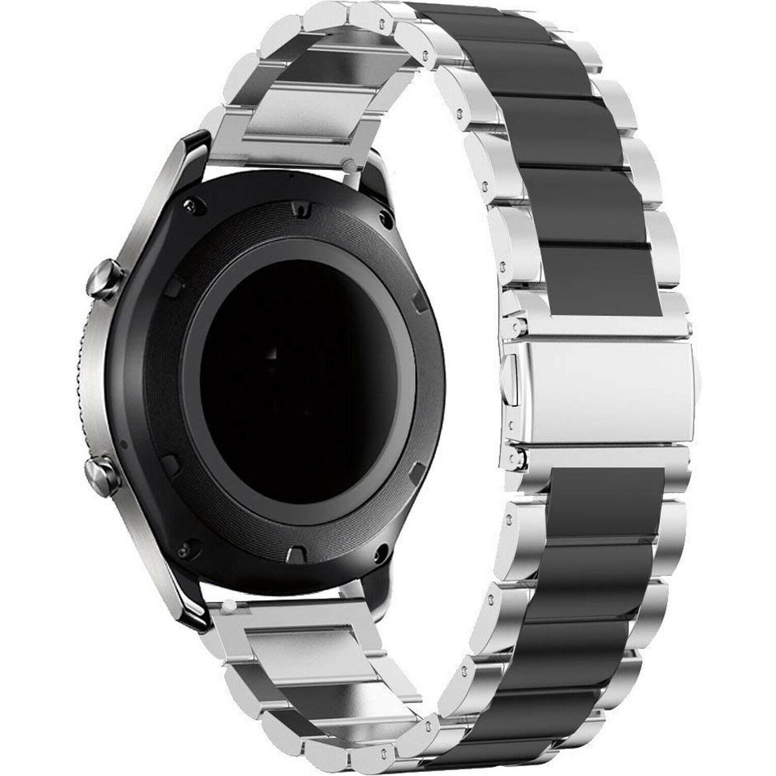 Thumbnail - Strap-it Stahlarmband (18 mm, Edelstahl), Uhrenarmband, Schwarz, Silber
