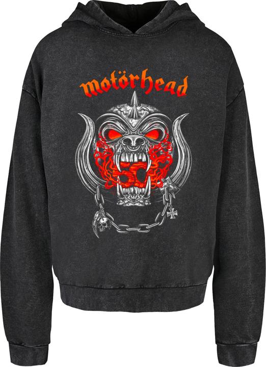 Produktbild Merchcode Motorhead - 50th Warpig Flames Acid Washed Oversized Hoody - 193747 (XL)