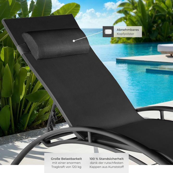 Image du produit tectake 2x Bains de soleil (158 cm)