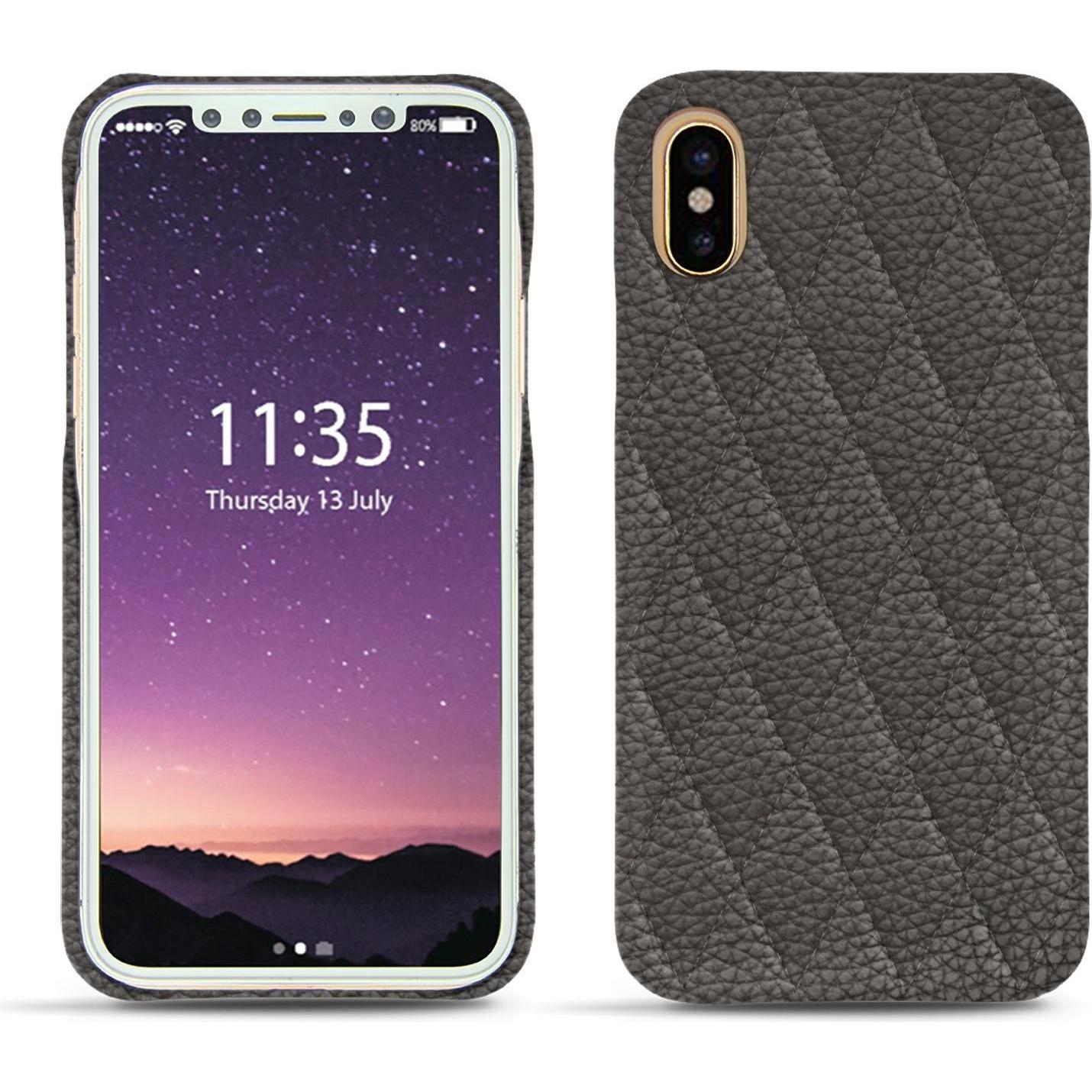 Noreve Lederschutzhülle (Apple iPhone XS), Smartphone Hülle, Grau