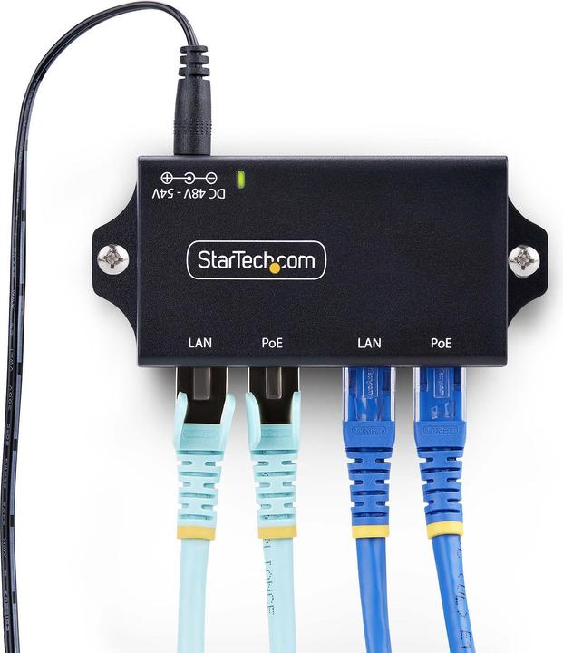 Actual product image StarTech Switch Acc 2-Port Gigabit PoE Injector (802.3at (PoE+), 30 W)