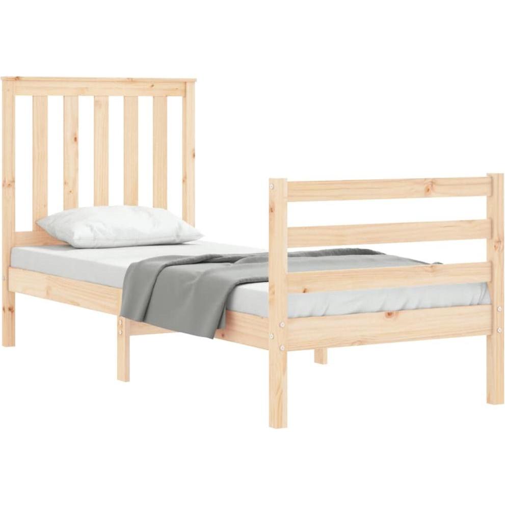 VidaXL, Bett, Massivholzbett mit Kopfteil 100x200 cm (100 x 200 cm)