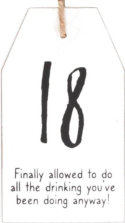 Image du produit Something Different Milestone 18th Hanging Sentiment Sign