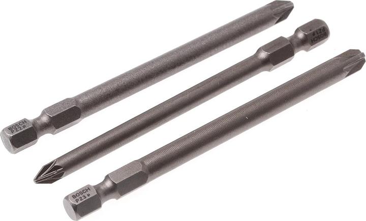 Actual product image Bosch Professional Zubehör Extra-hard screwdriver bit set, 3 pieces, PZ1, PZ2, PZ3, 89 mm (PZ1, PZ2, PZ3)