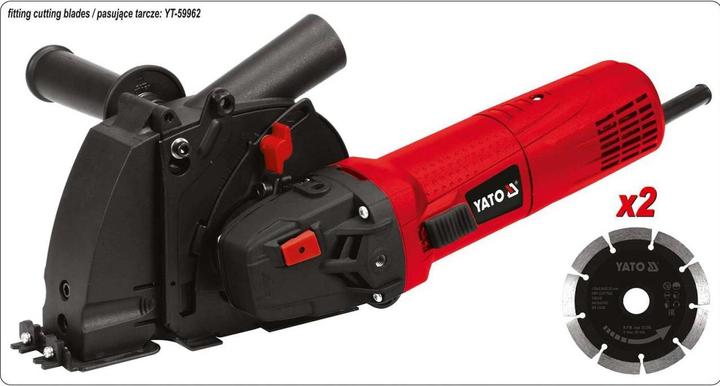 Actual product image Yato Professional wall groover, powerful 1700 Watt with 10500 rpm, incl. 2x Ø 125 mm diamond cutting