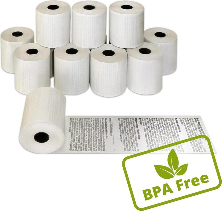 Neutral 10x Thermorolle 57mm-25m Ø45, Kern 12mm | SEPA-Lastschrifttext | BPA-freie Bonrollen