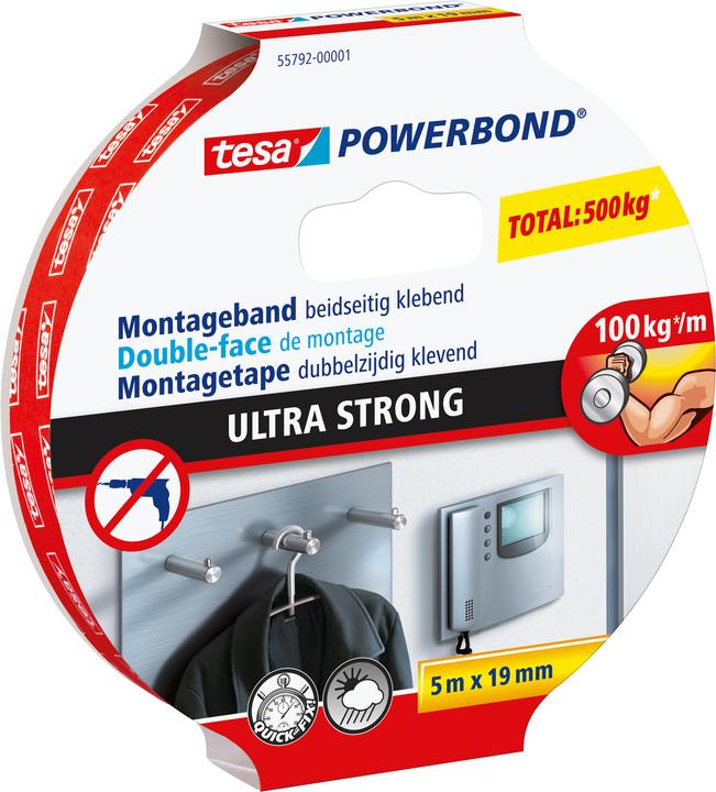 Produktbild tesa Powerbond ULTRA STRONG doppelseitiges Montageband (19 mm)