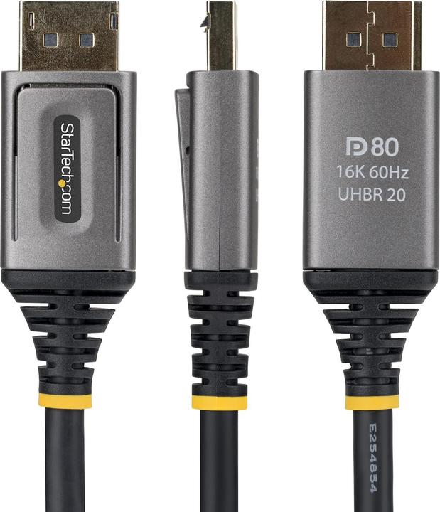Produktbild StarTech .com DP21V-150C-DP80-CBL, 1,5 m, DisplayPort, DisplayPort, Mâle, Mâle, 15360 x 8640 pixels (1.50 m)