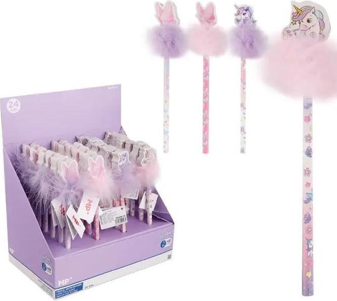 Main paper HB Butterfly & Unicorn Bleistift mit Radiergummi (24 Stück) (HB, 24x)