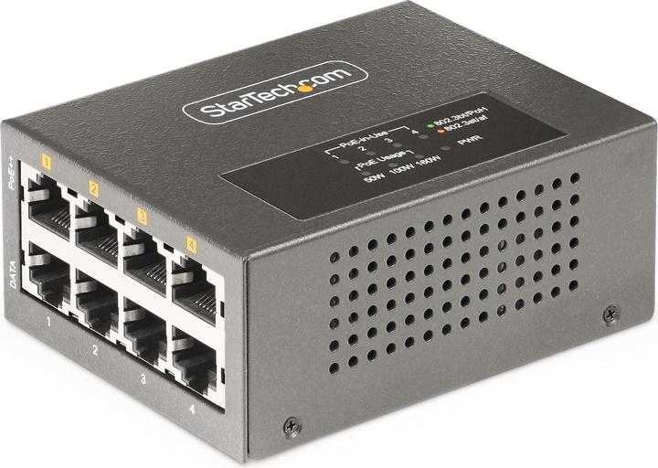 StarTech COM 4-Port Multi-Gigabit PoE++ Injector 5/2.5G Ethernet NBASE-T PoE/PoE+/PoE++ 802.3af/802. (802.3bt (PoE++), 802.3af (PoE), 802.3at (PoE+), 160 W)
